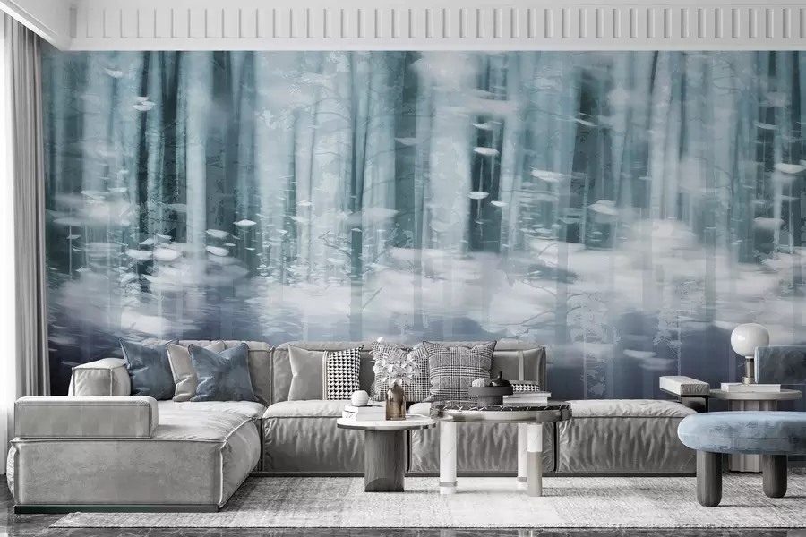 Wall Mural Photo Wallpaper Stylized tree trunks in pastel colors w04844v1