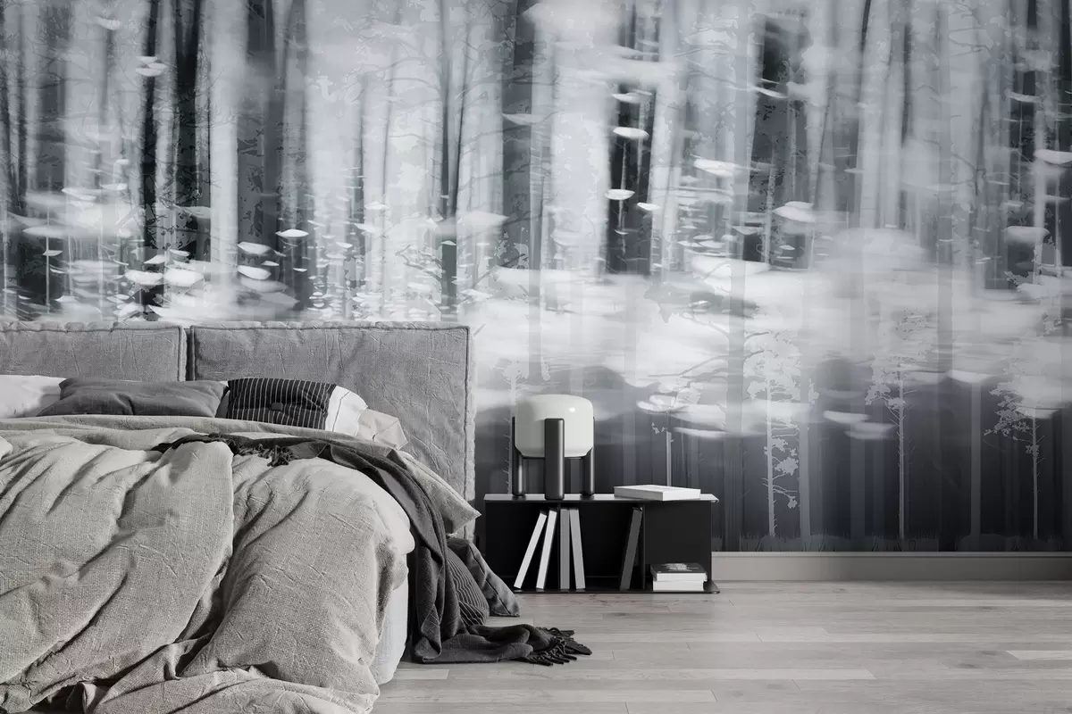 Wall Mural Photo Wallpaper Stylized tree trunks in pastel colors w04844v2