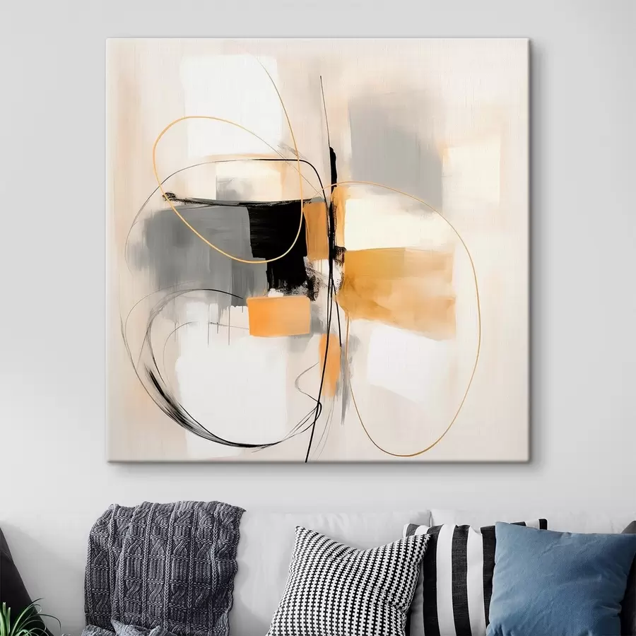 murales Abstracto, líneas y formas en estilo óleo s46322