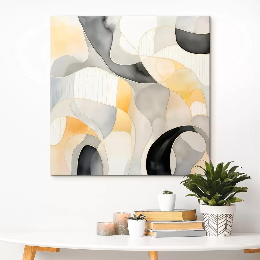 murales Formas onduladas al estilo de la tinta alcohólica s46329