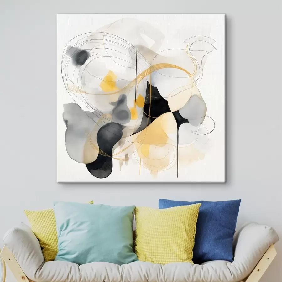 wall murals Chaotic lines and spots in modern style s46335