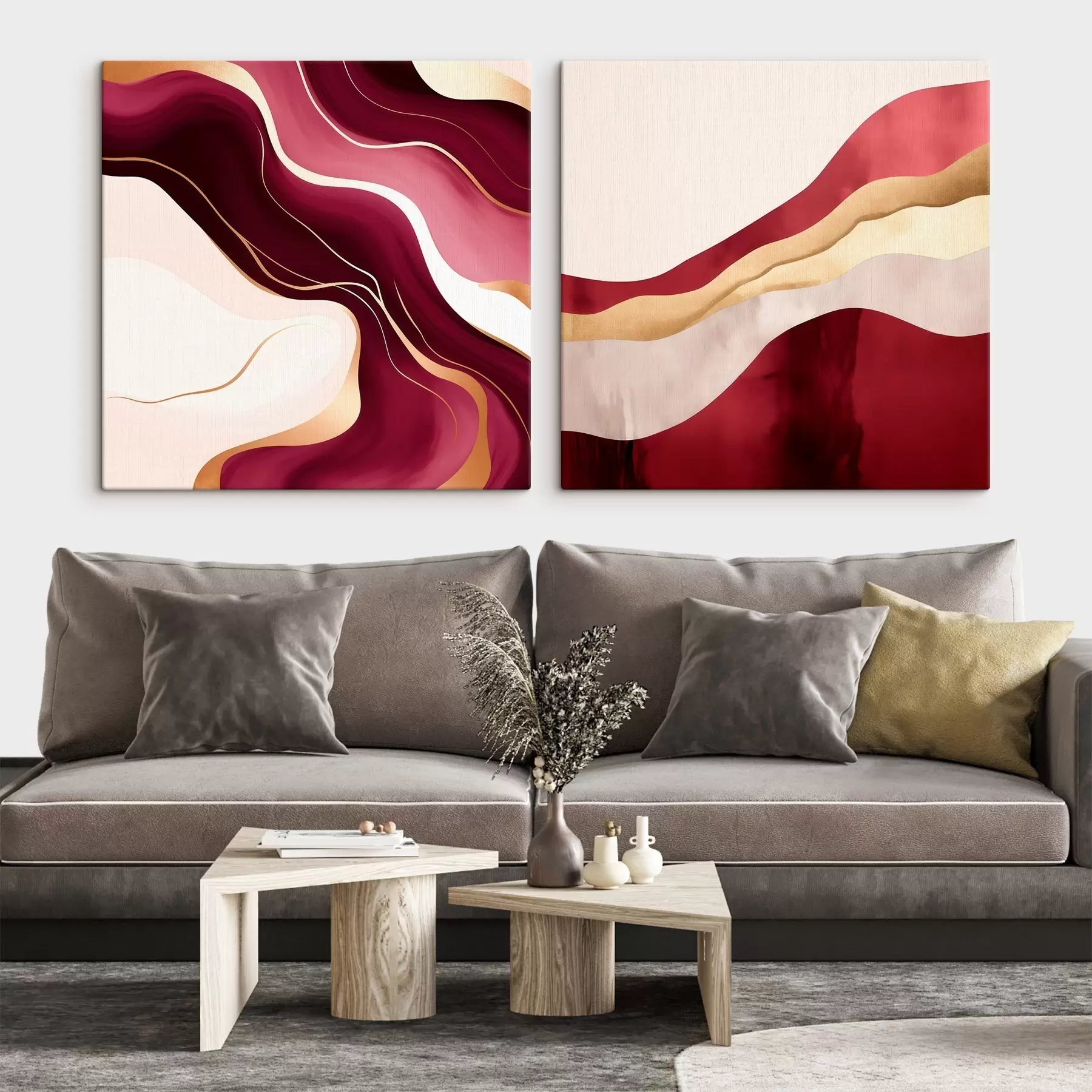 wall murals Wavy abstraction, rich shades m00903