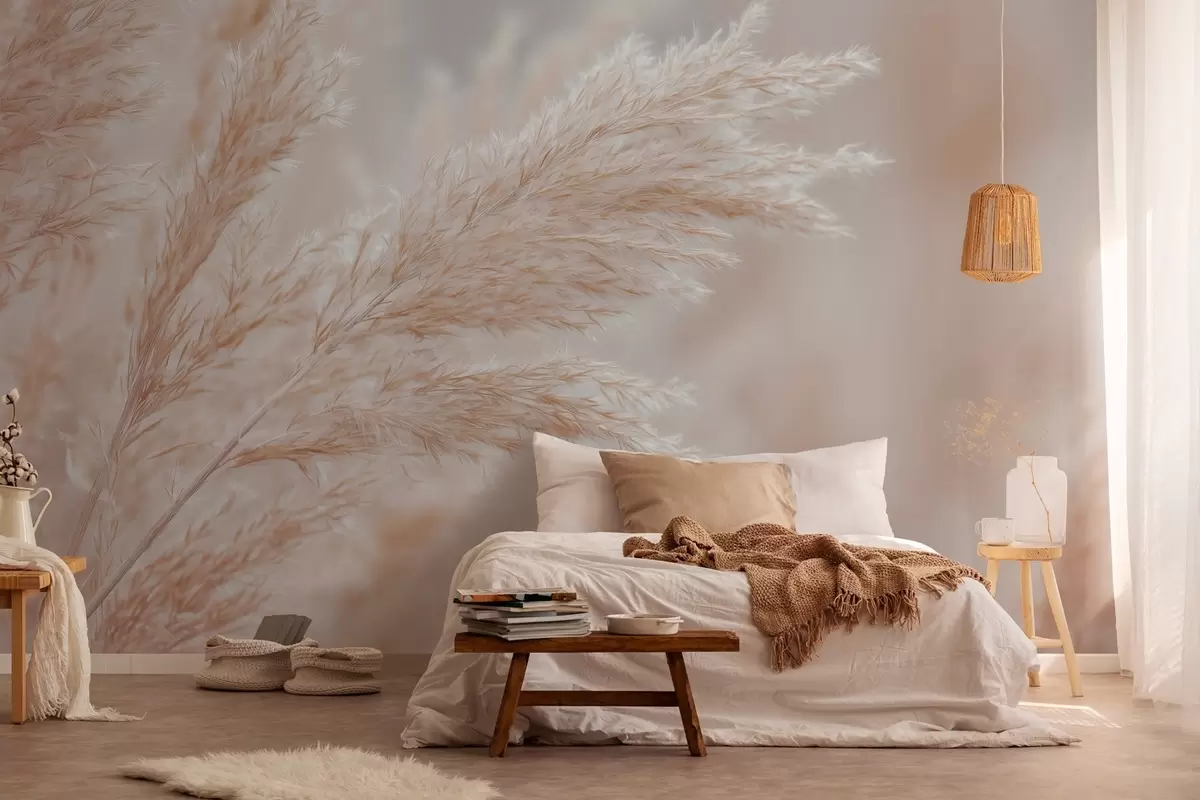 Wall Mural Photo Wallpaper stylised large reeds w04814
