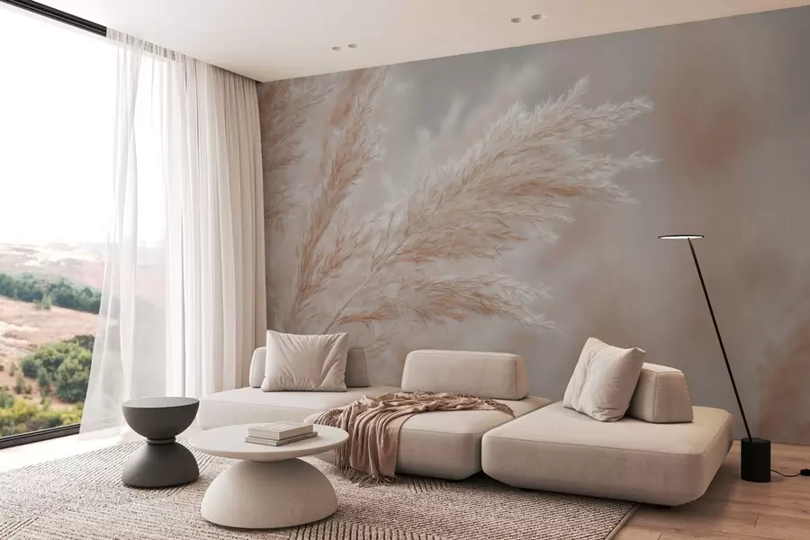 Wall Mural Photo Wallpaper stylised large reeds w04814
