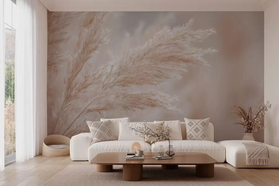 Wall Mural Photo Wallpaper stylised large reeds w04814