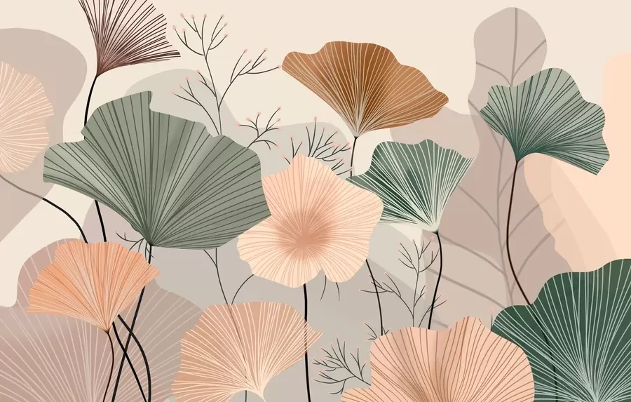 wall murals stylish lotus leaves w04815