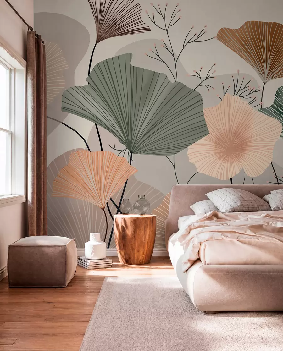Wall Mural Photo Wallpaper stylish lotus leaves w04815