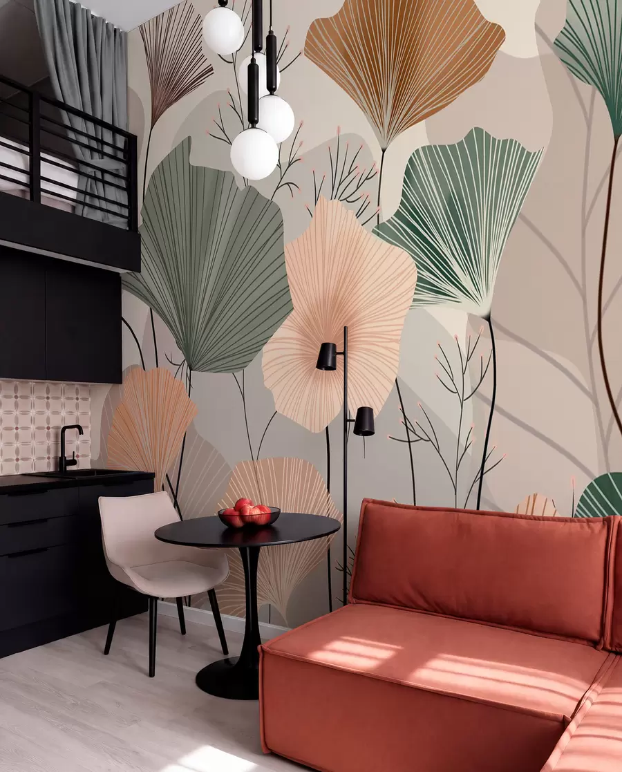 Wall Mural Photo Wallpaper stylish lotus leaves w04815