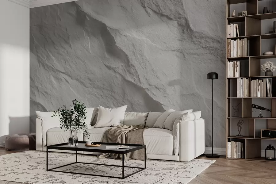 murales imitación de roca blanca en diseño de interiores w04818