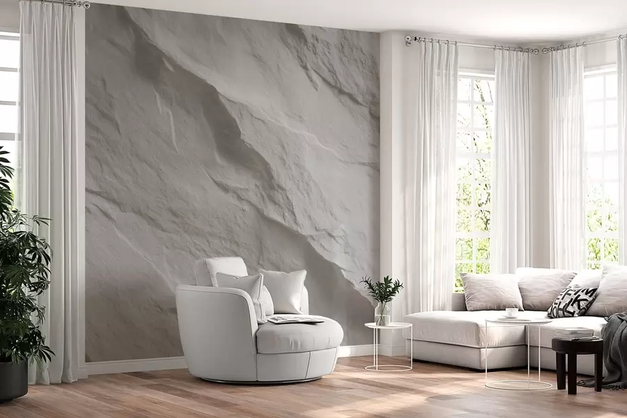 Wall Mural Photo Wallpaper imitation of white rock in interior design w04818