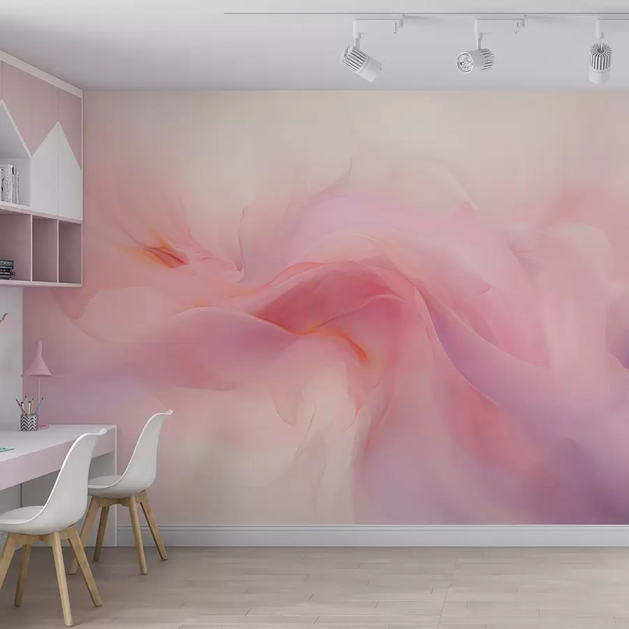 peintures murales Composition abstraite rêveuse rose et violette w09523