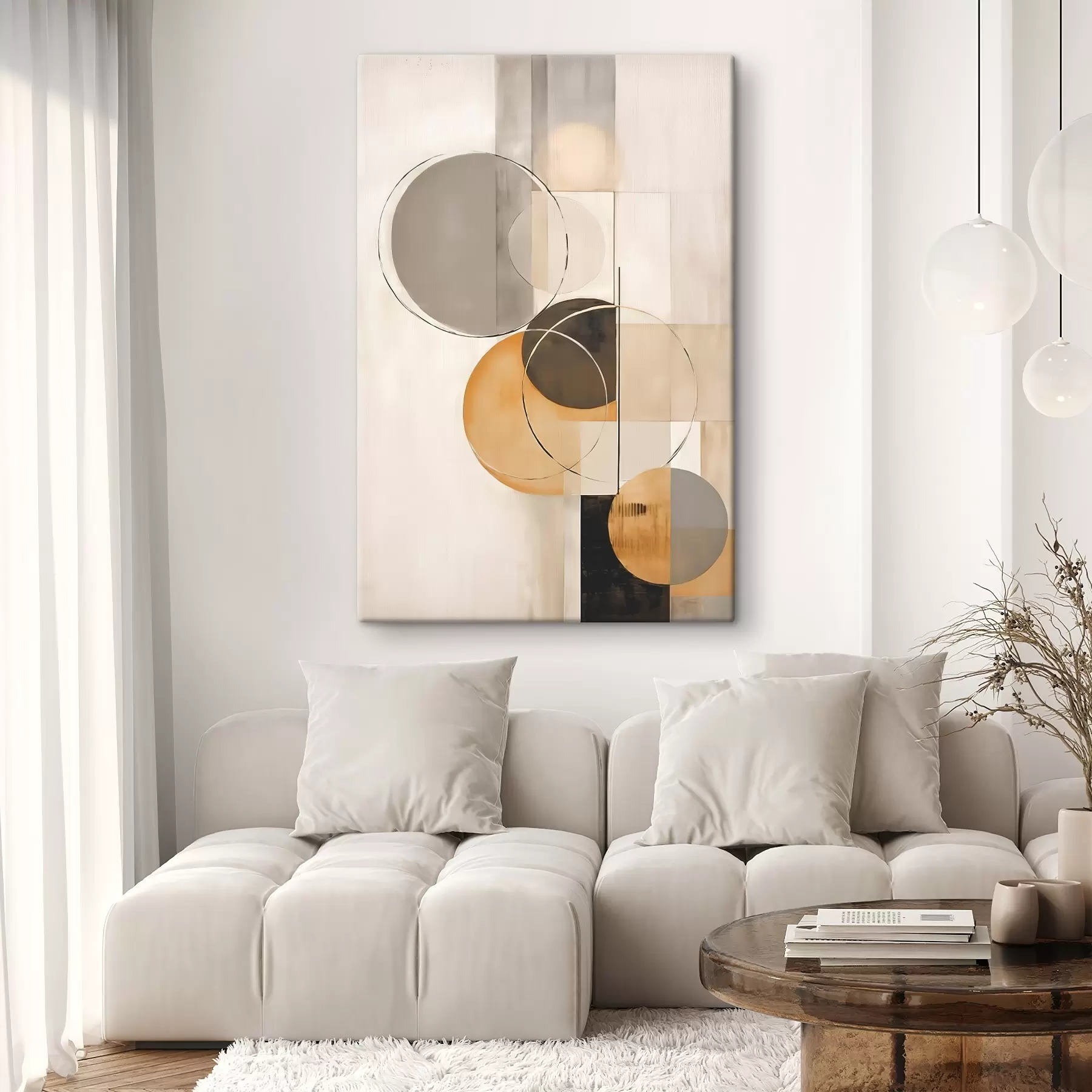 murales Abstracción geométrica con círculos s46358