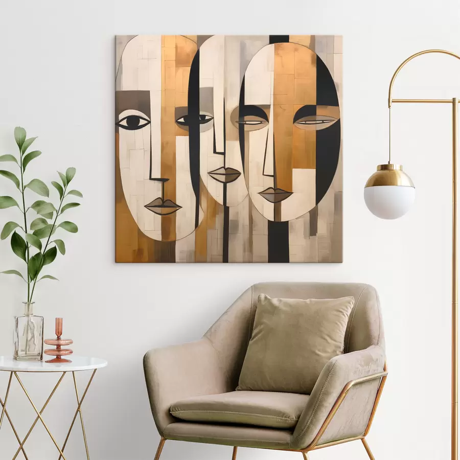 wall murals Abstract faces s46452