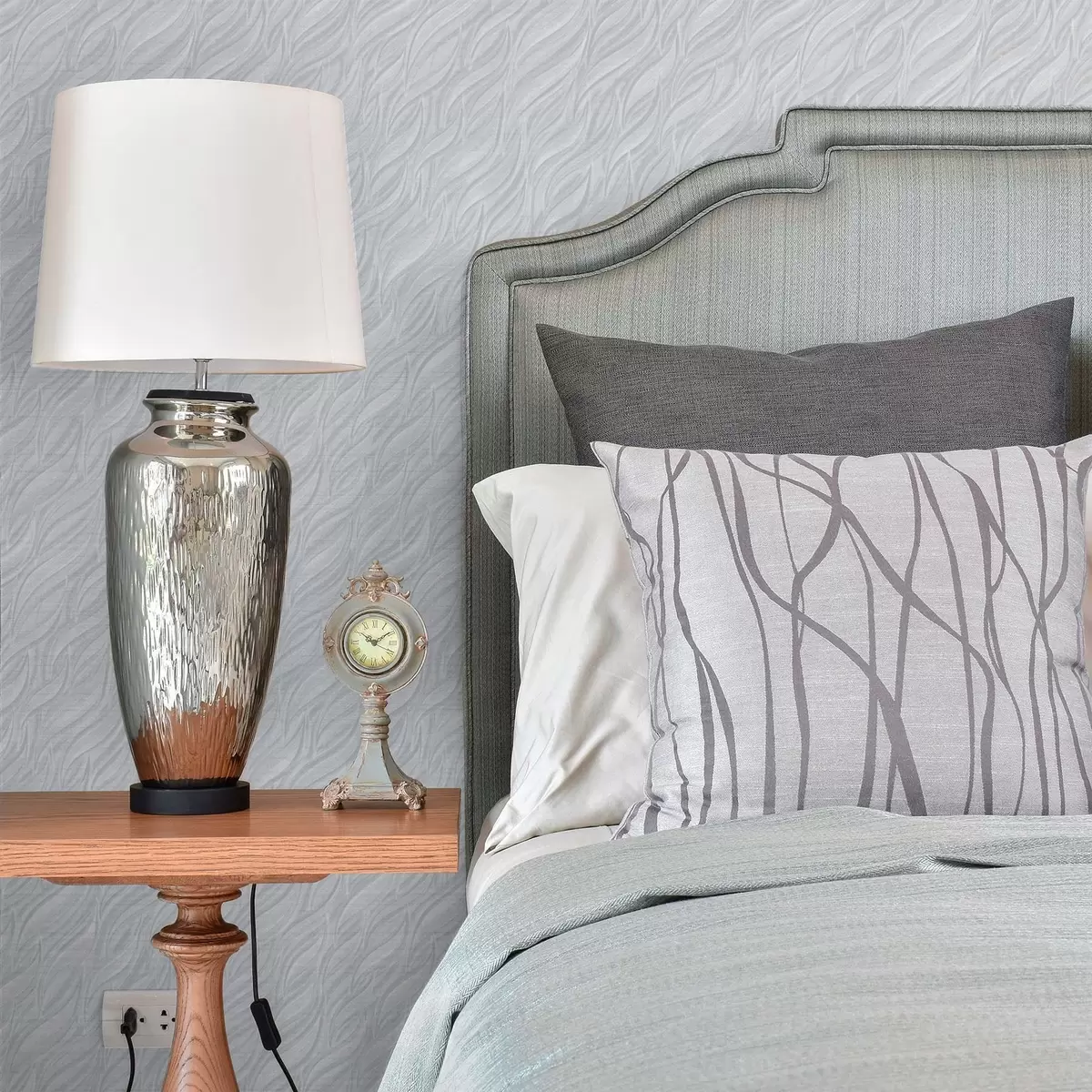 Wallpaper Textured brush waves, cool blue-gray a00688v3