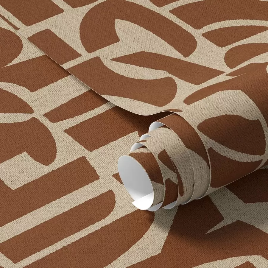 murales Formas geométricas de terracota sobre lino a00774