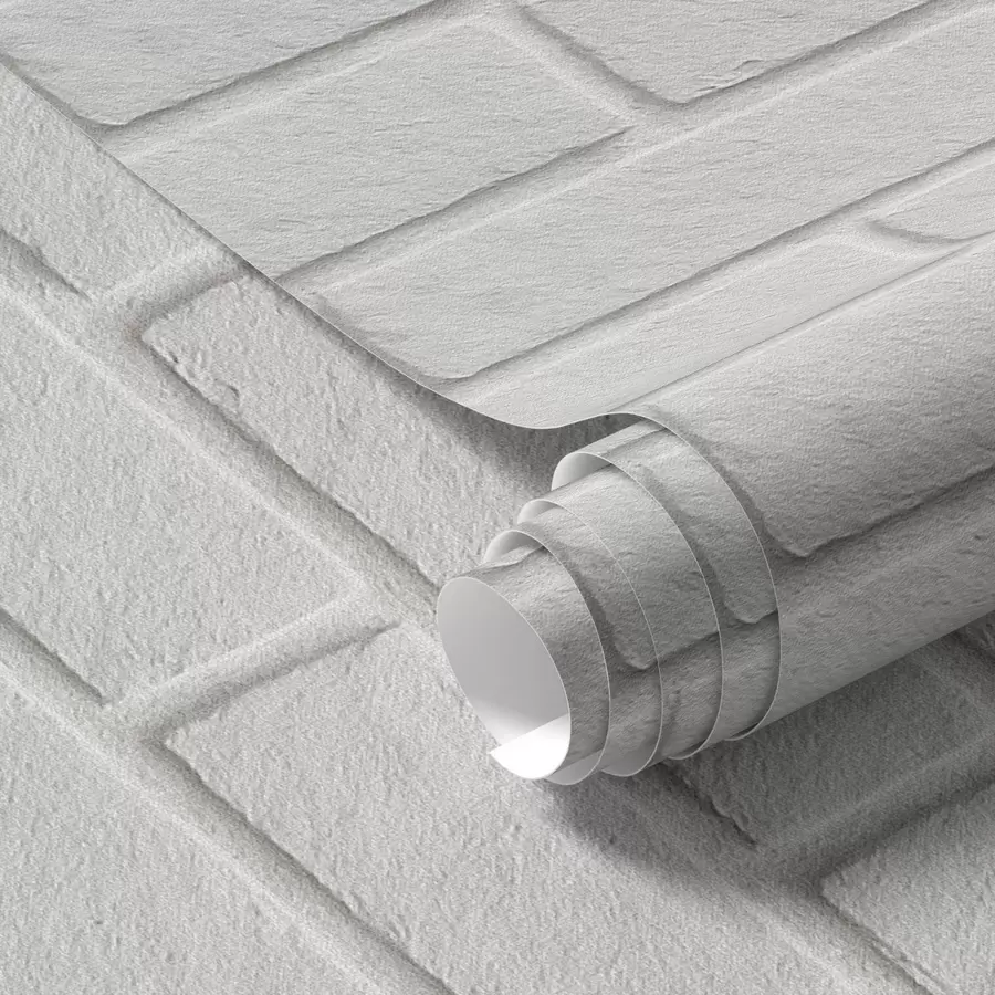 wall murals White brick texture, horizontal layout a00877