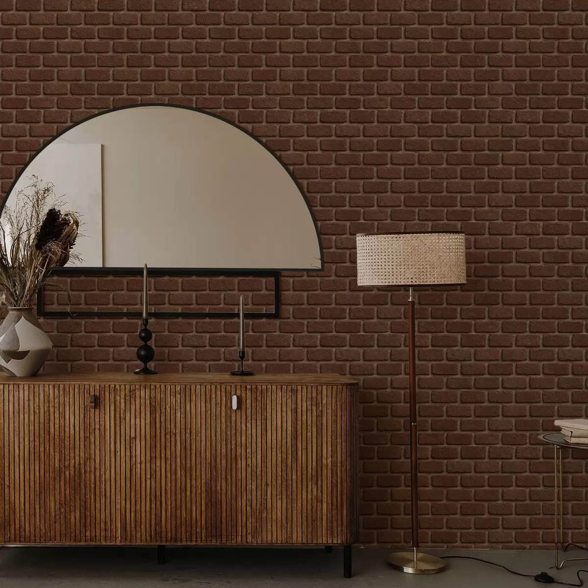 Wallpaper Rustic brown brick texture a00879