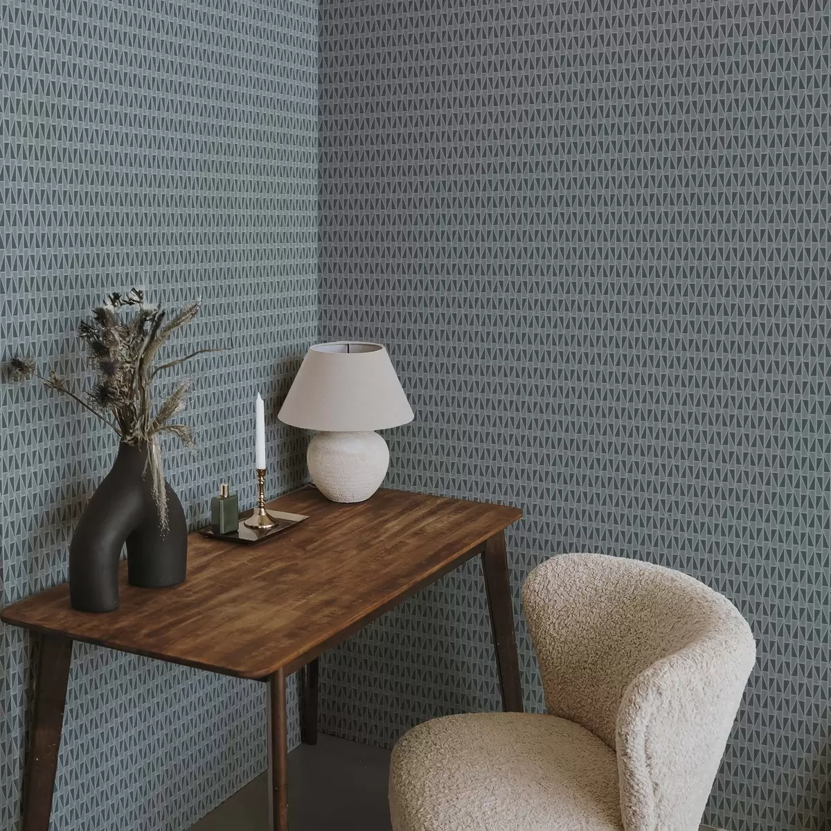 Wallpaper Teal glass-panel lattice with diagonal braces a00902