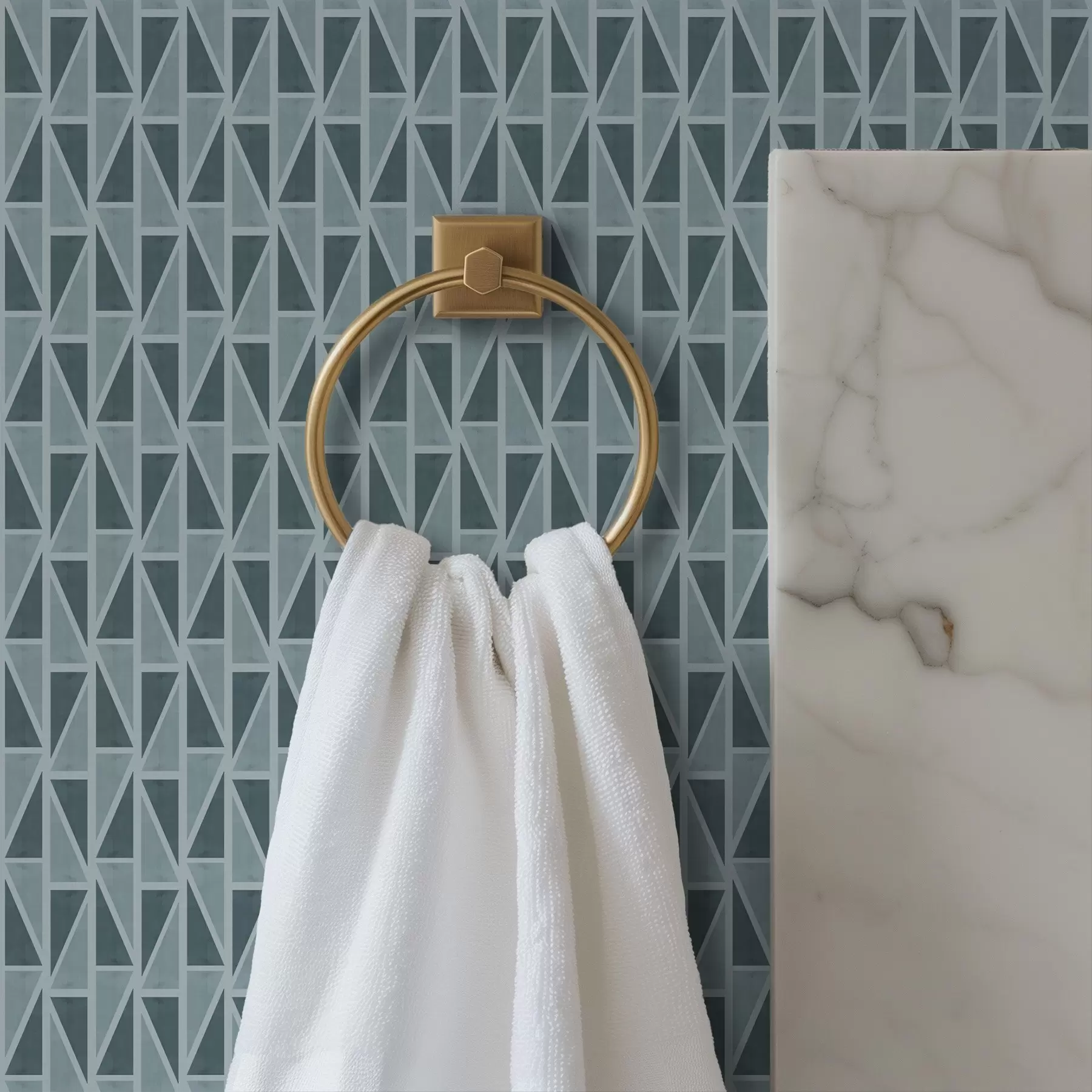 Wall Mural Photo Wallpaper Teal glass-panel lattice with diagonal braces a00902