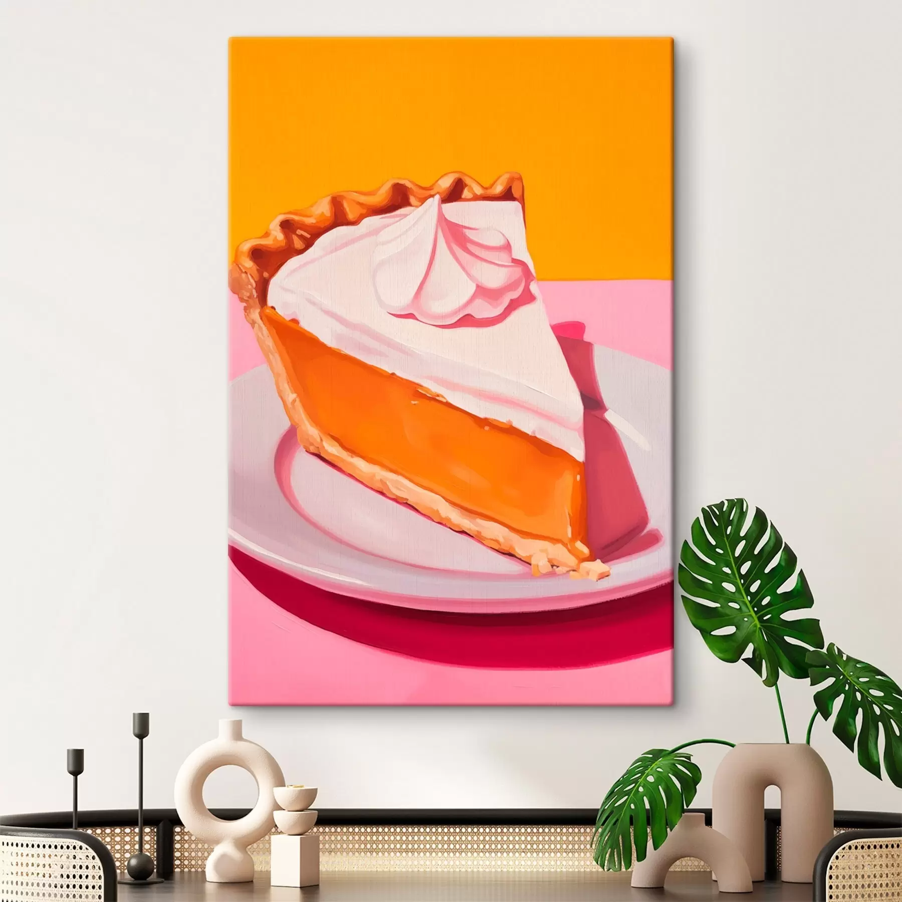 wall murals Piece of pumpkin pie. Pop art illustration s46462