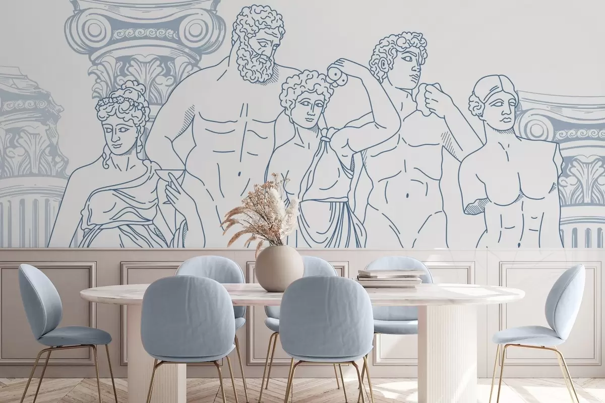 murales Gente antigua y columnas w04865