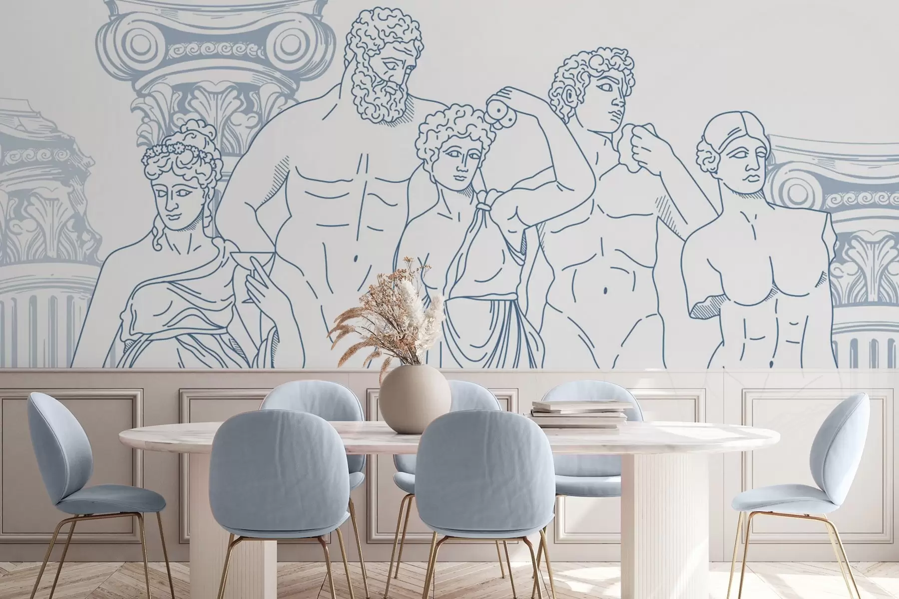 murales Gente antigua y columnas w04865