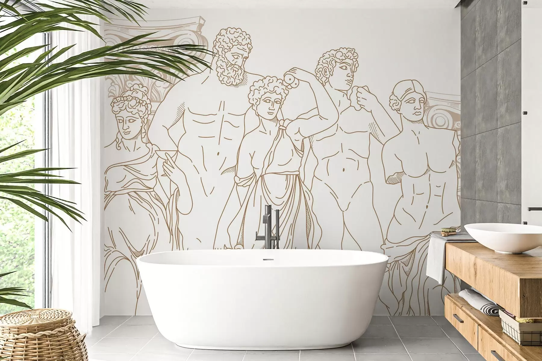 murales Gente antigua y columnas w04865v1