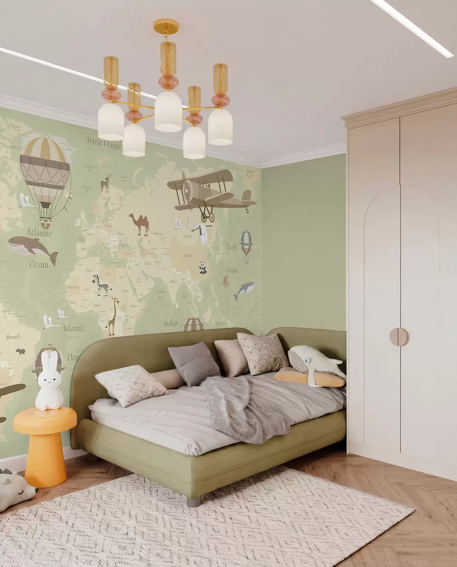 Wall Mural Photo Wallpaper Green Sky Atlas in English c00003env2