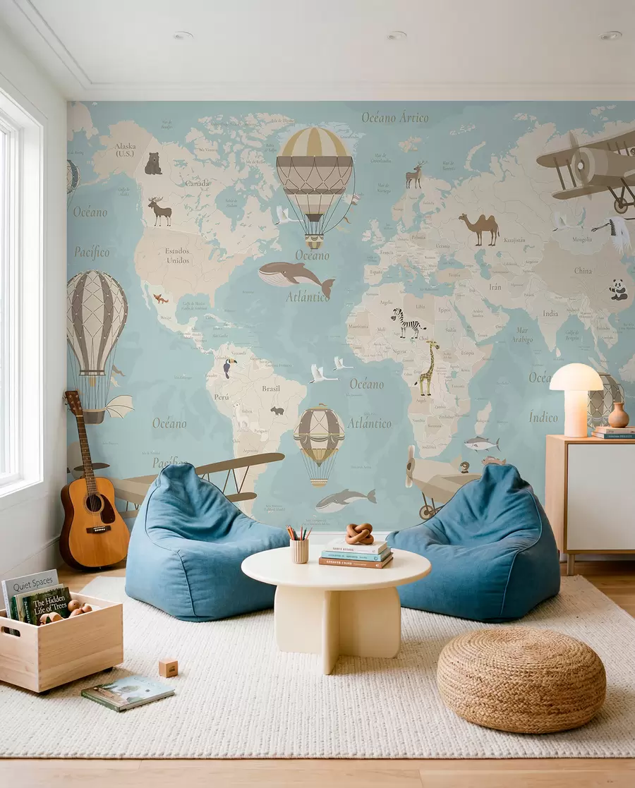 peintures murales Vols en espagnol — bleu c00003esv1