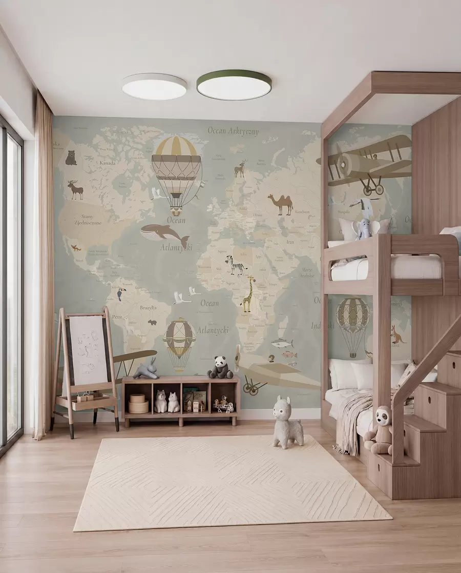 wall murals Beige Sky Atlas in Polish c00003pl