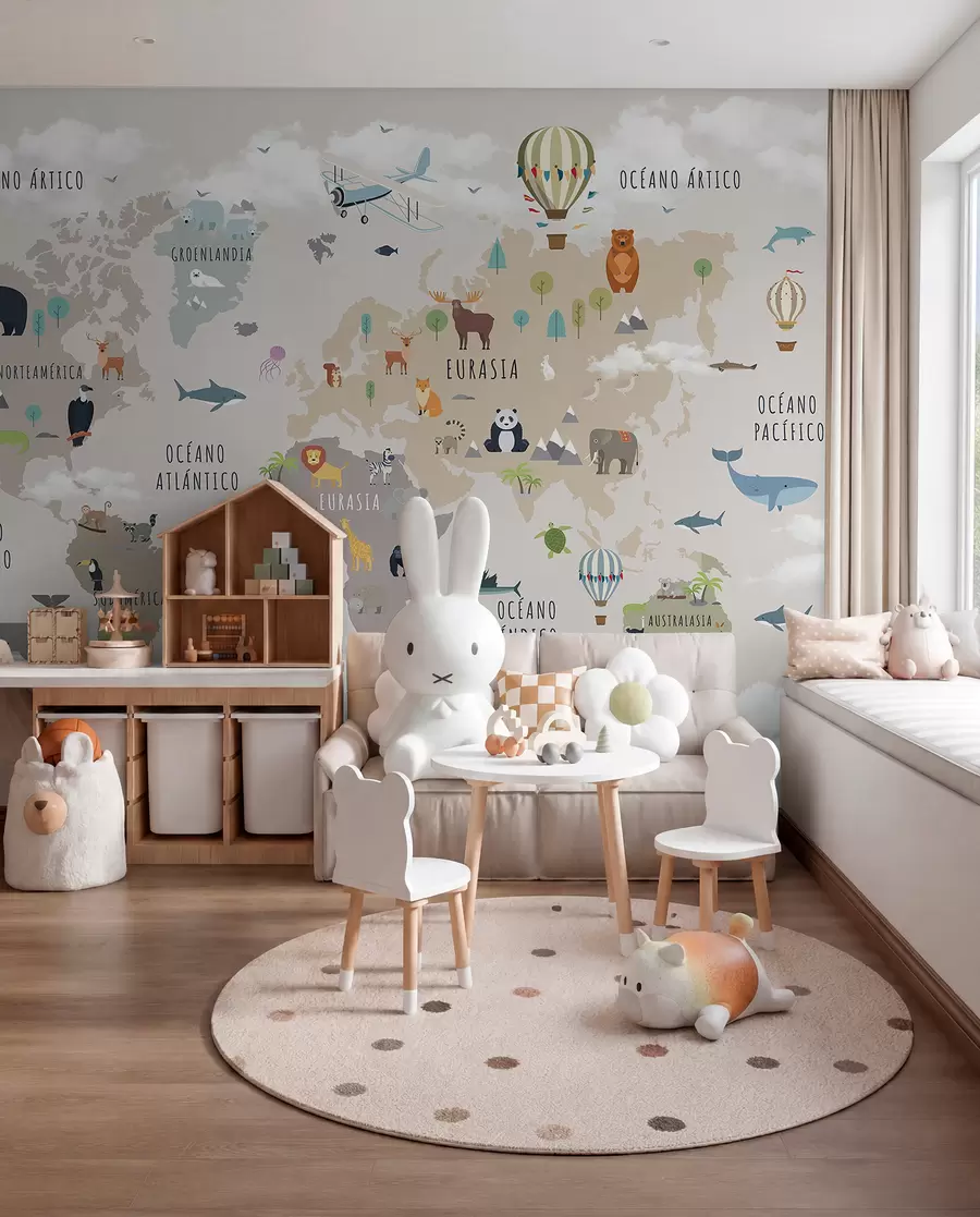 wall murals Animal Atlas in Spanish c00002es