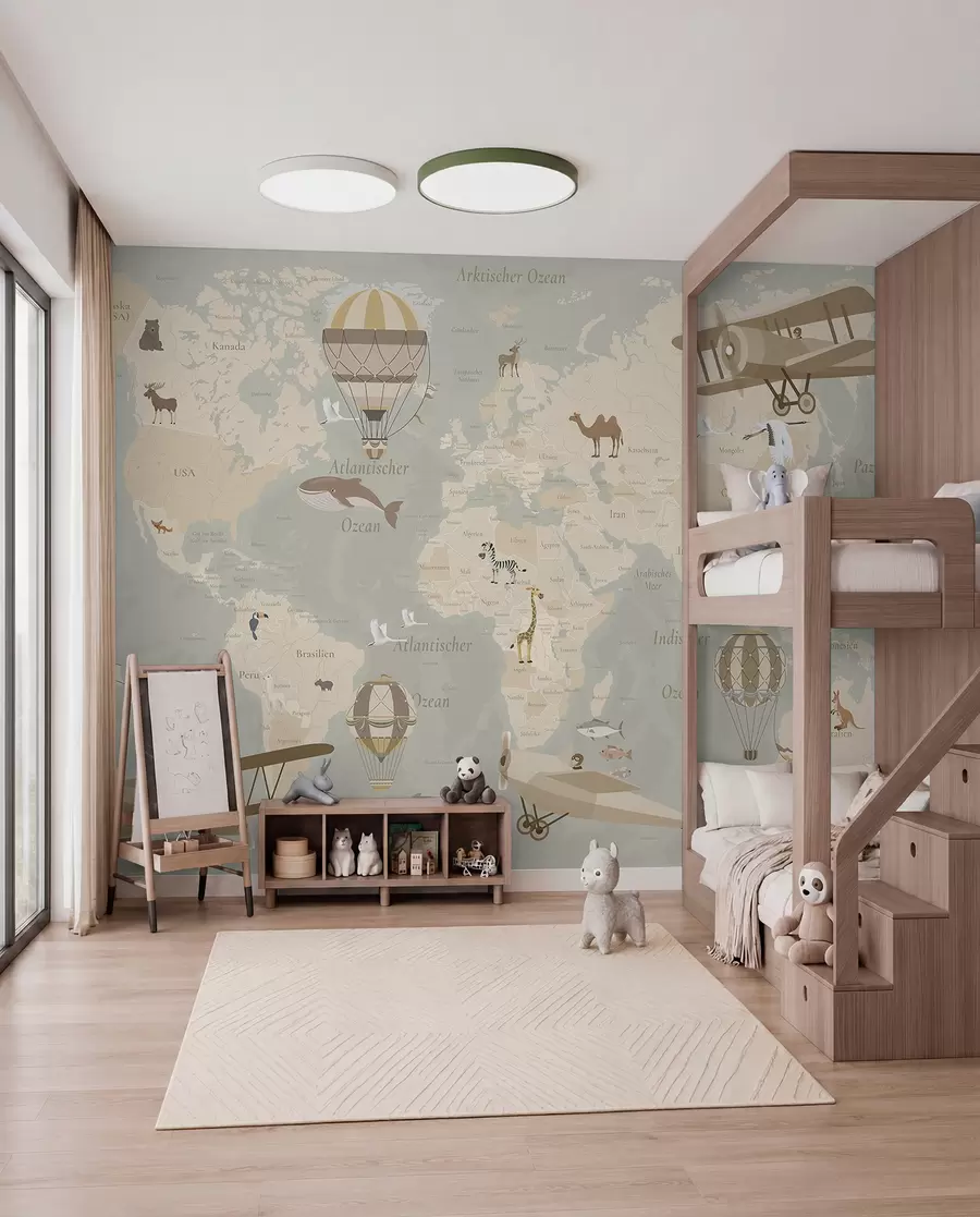 wall murals Beige Sky Atlas in German c00003de