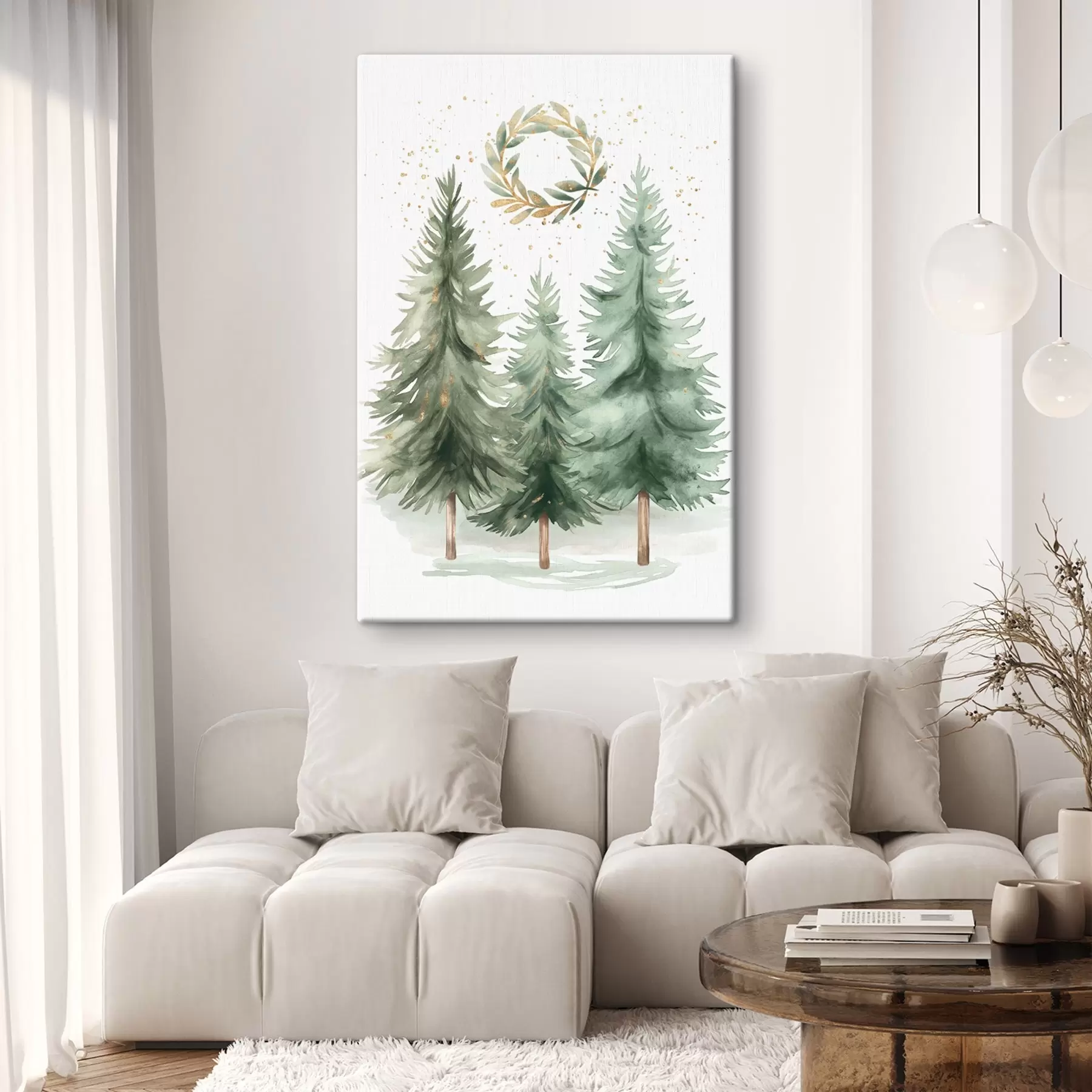 wall murals Christmas trees s46609