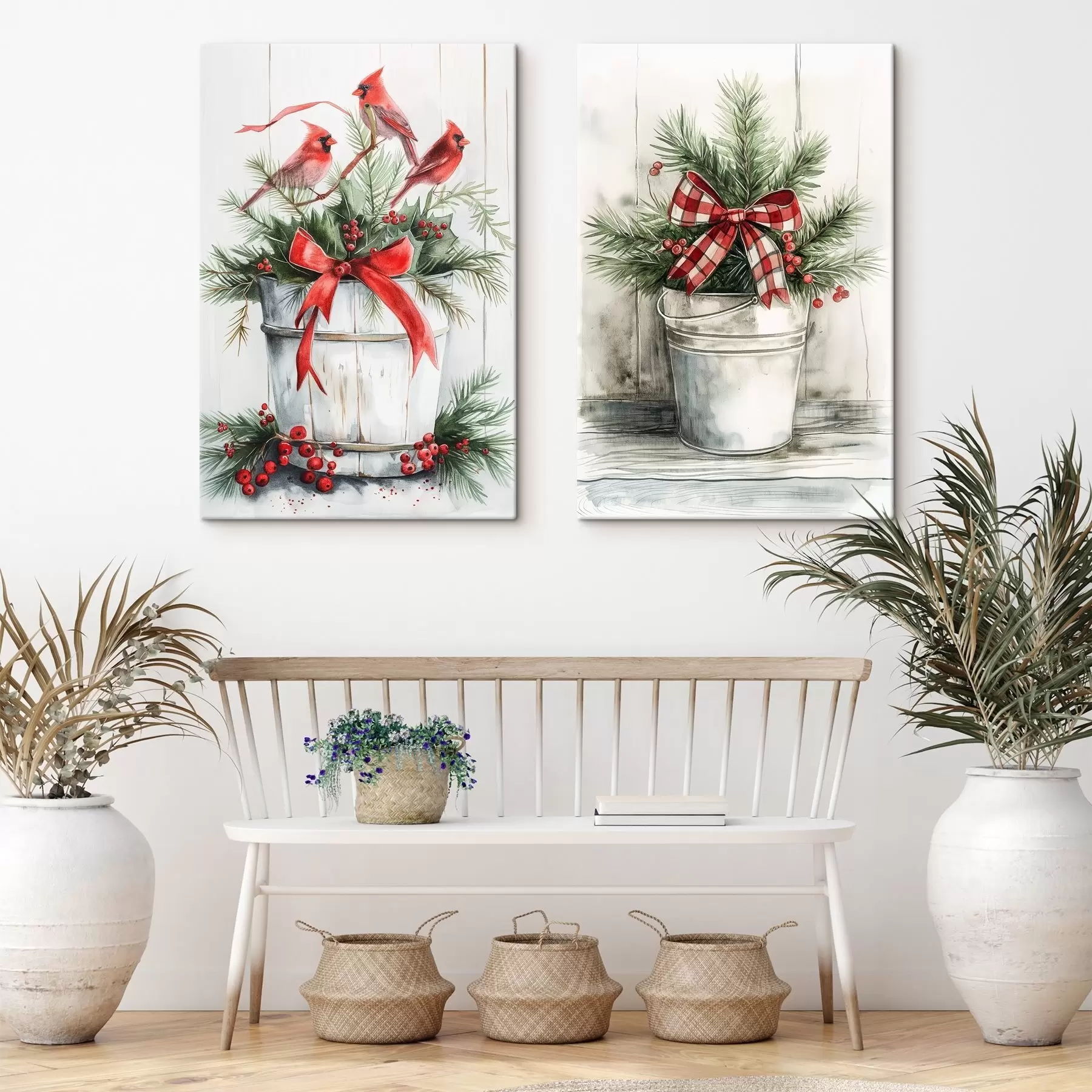 wall murals Christmas pots m00959