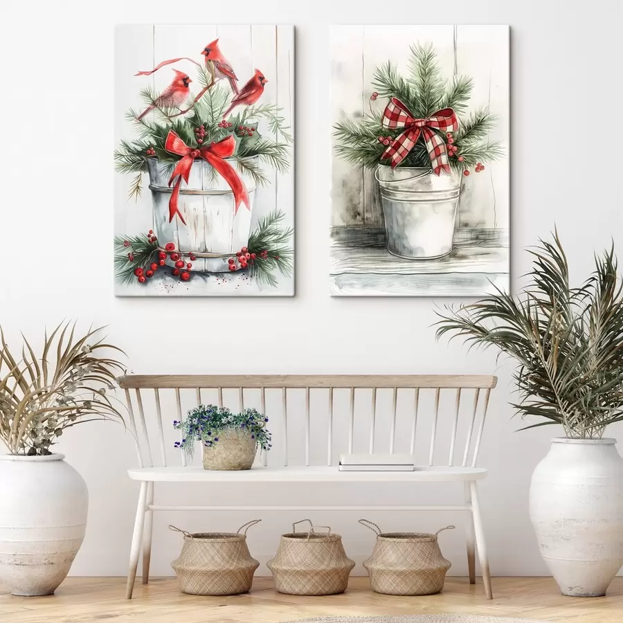 murales Macetas navideñas m00959