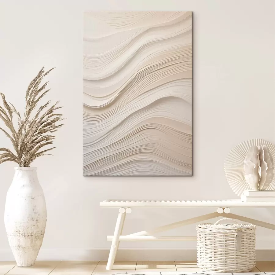 wall murals Layered sand-tone relief waves, soft texture s46484
