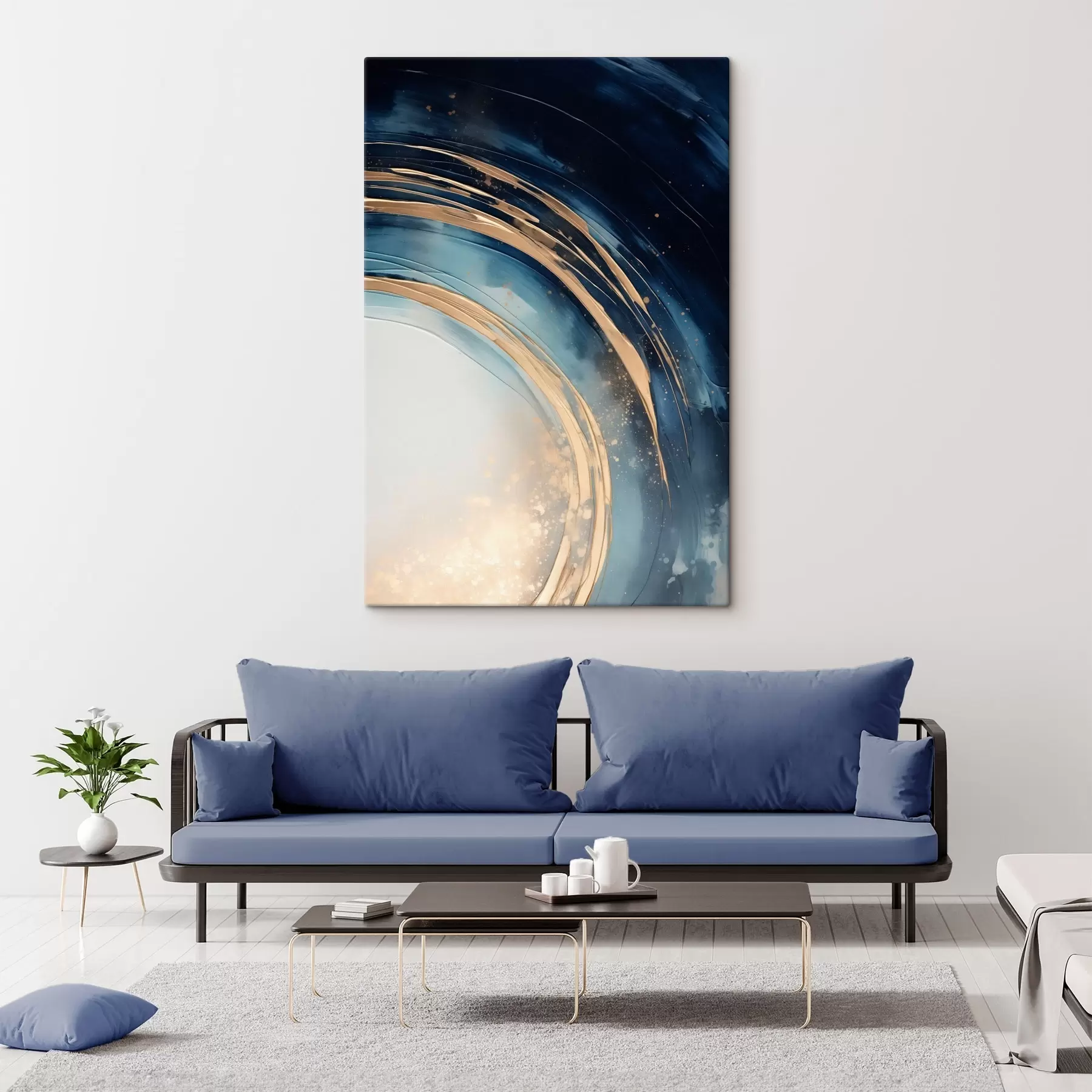wall murals Narrow layered rings over pale horizon s46489