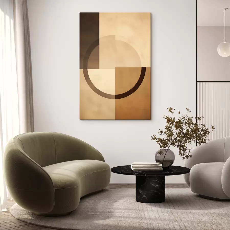 murales Cuadrados apagados con anillo translúcido, paleta de colores tierra cálidos s46498