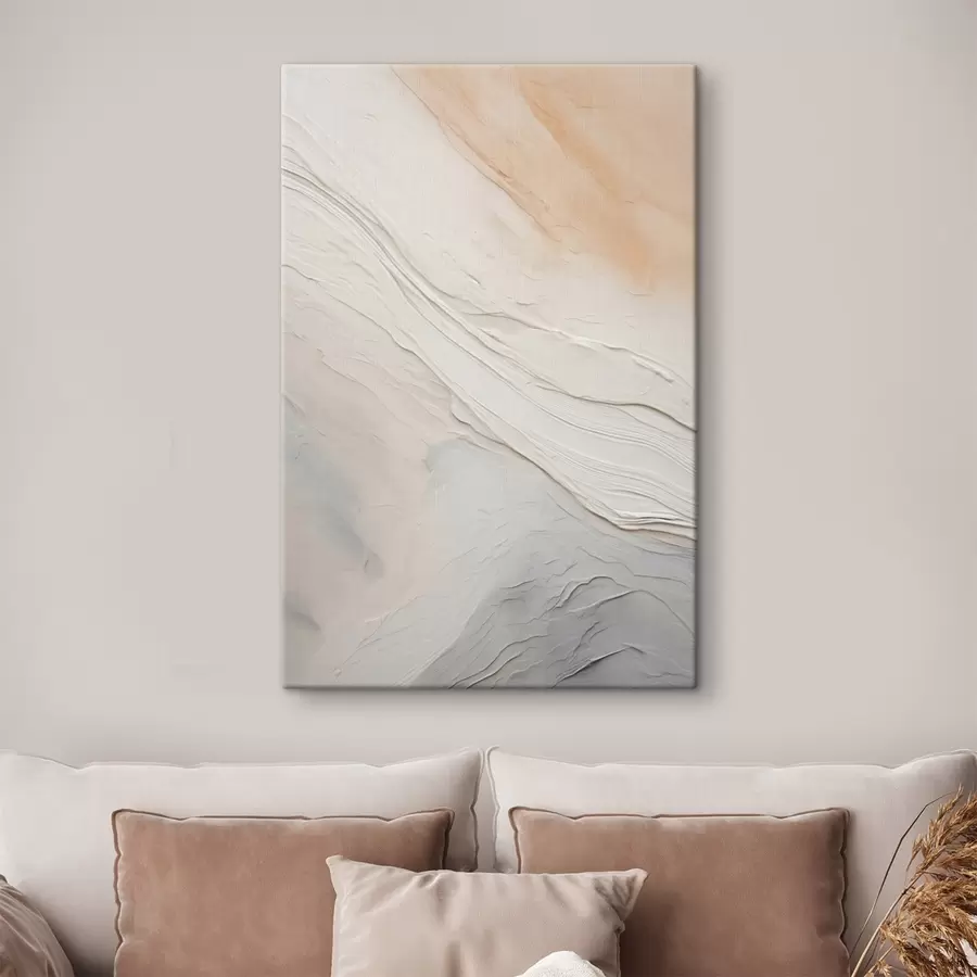 murales Olas de yeso texturizado en suaves tonos marfil y arena s46510
