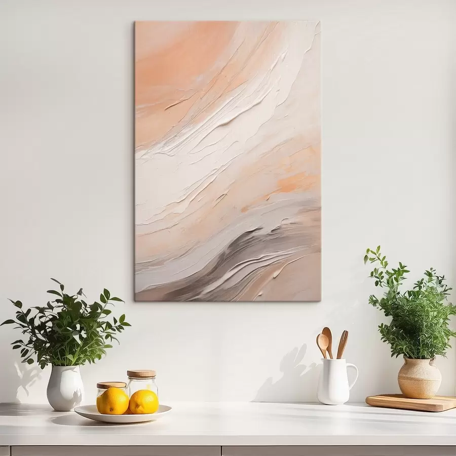 murales Revestimiento texturizado en remolinos de color beige cálido con gris suave s46511