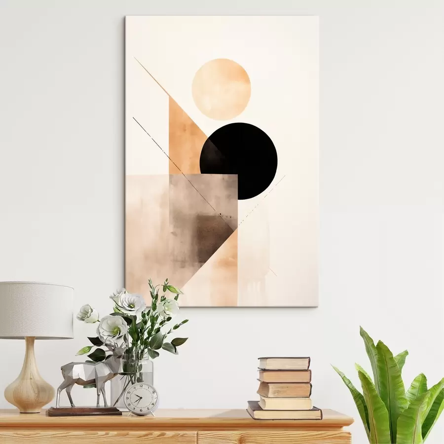 wall murals Minimal composition: circle, triangle and planes s46532