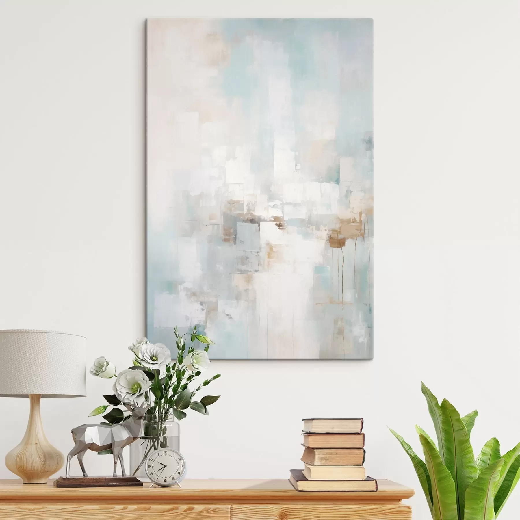 wall murals Light pastel blocks: blue, beige, white s46546