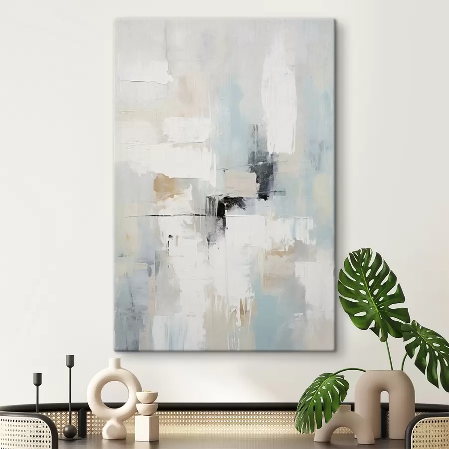 murales Abstracto en tonos claros con un toque negro s46548