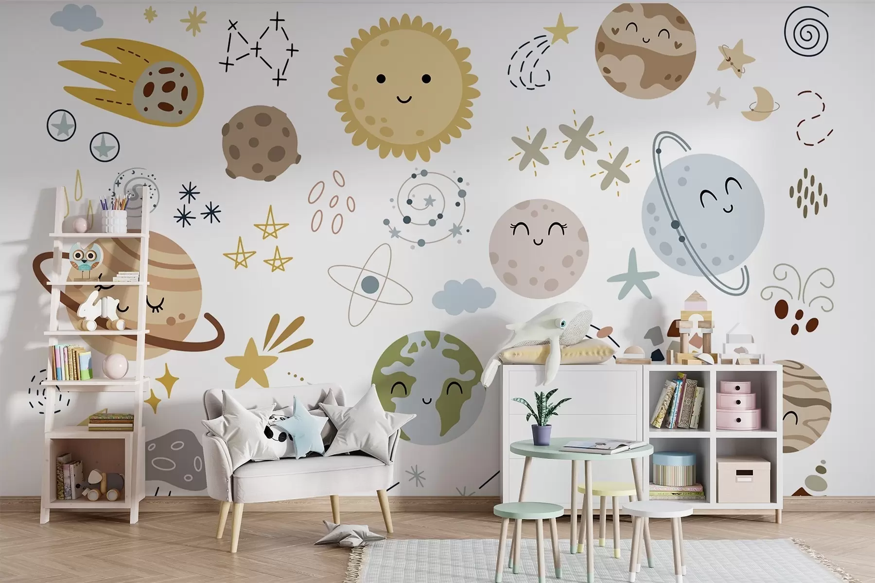 Wall Mural Photo Wallpaper Planets and stars, space w04893