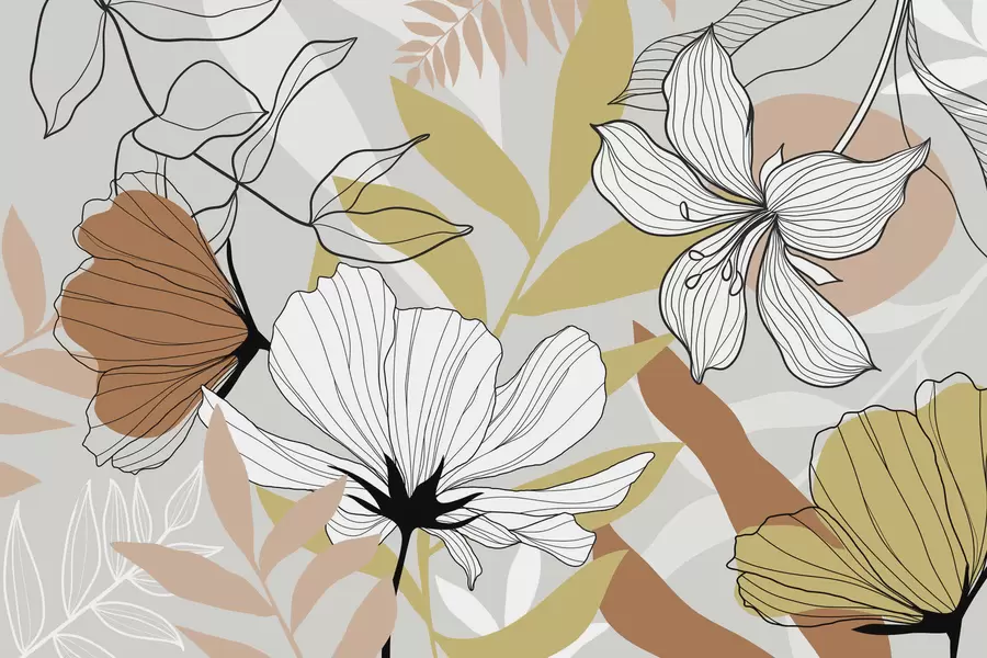 wall murals Abstract plants and flowers w04898