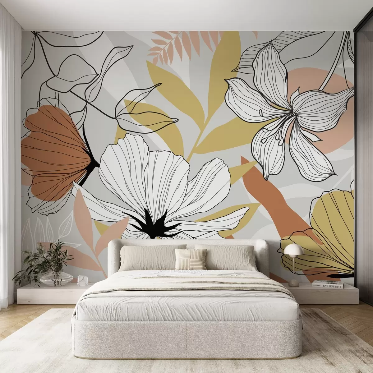 Wall Mural Photo Wallpaper Abstract plants and flowers w04898