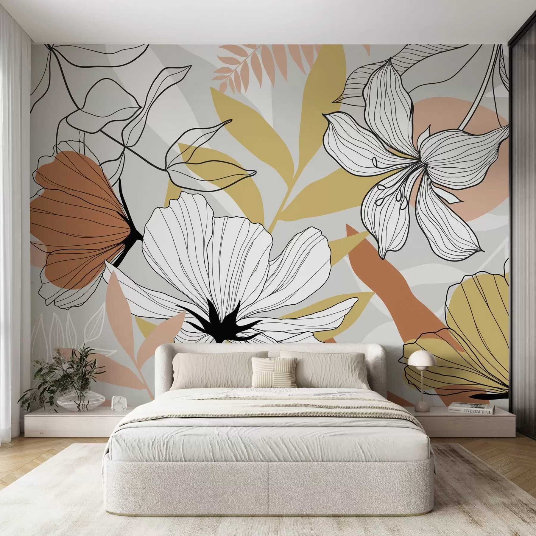 wall murals Abstract plants and flowers w04898