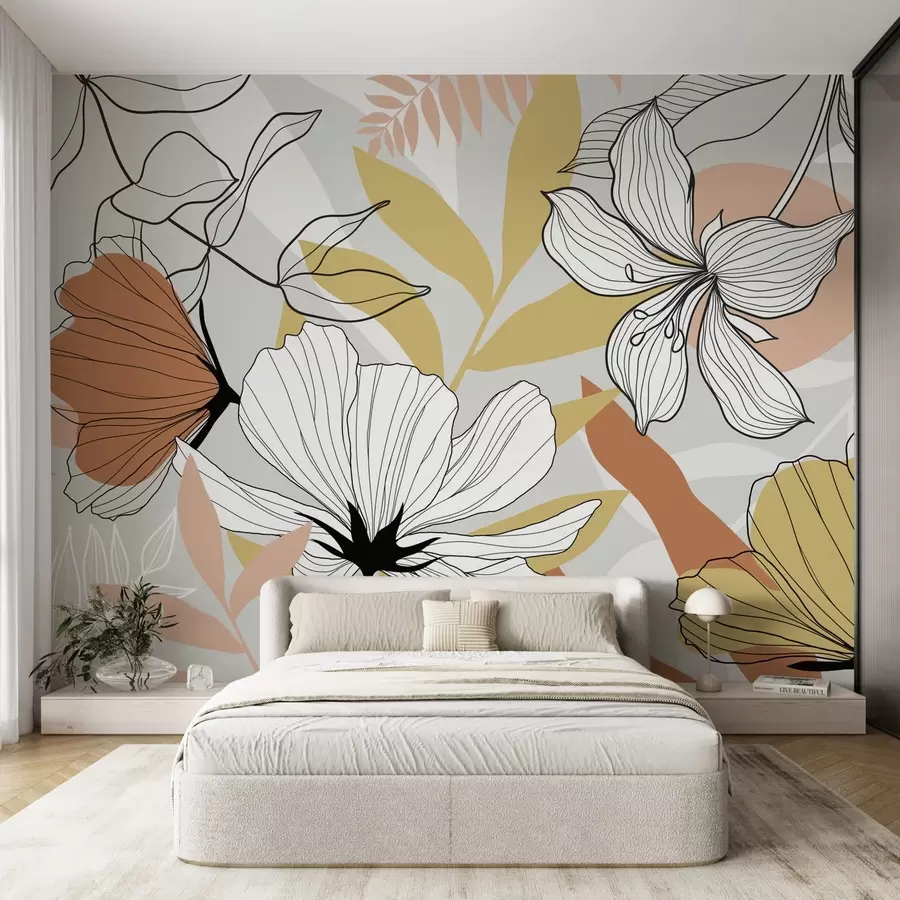 Wall Mural Photo Wallpaper Abstract plants and flowers w04898