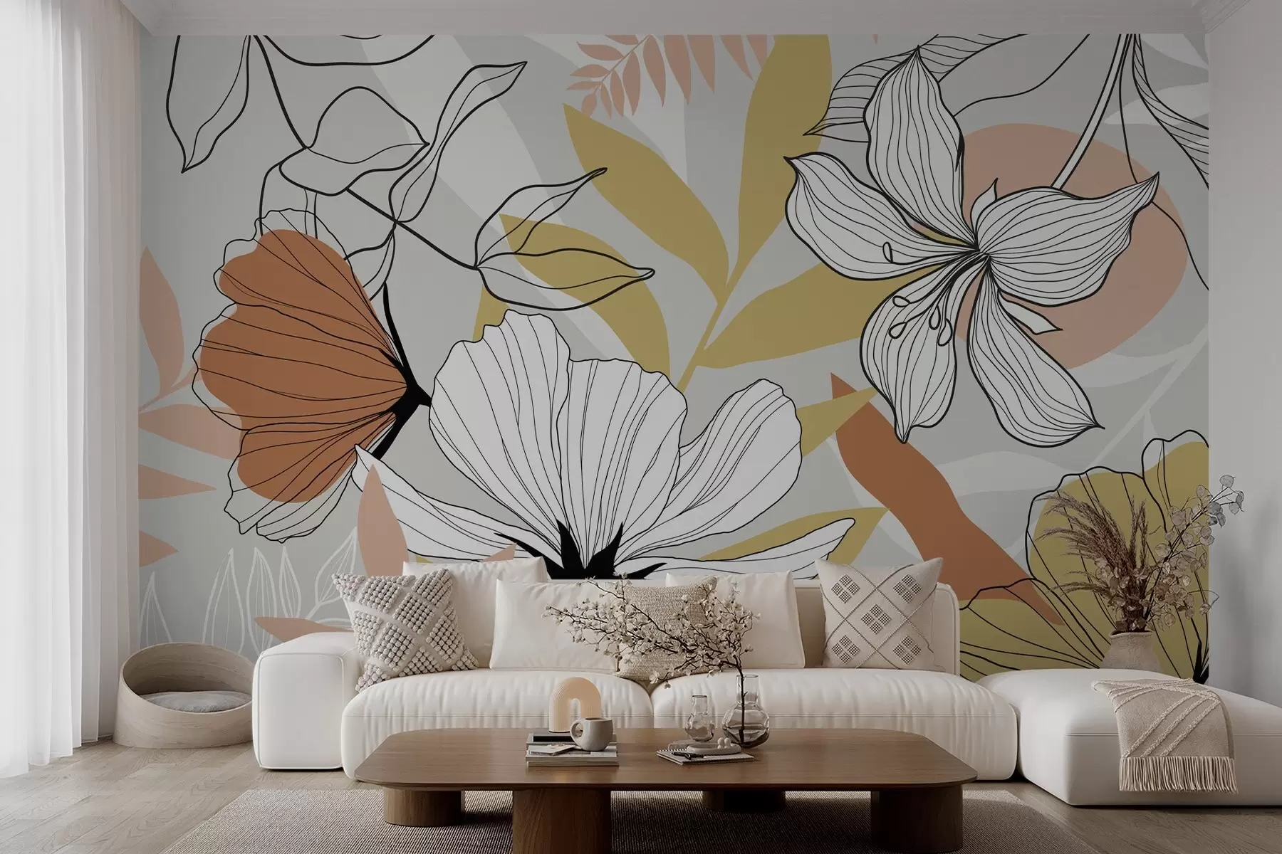 Wall Mural Photo Wallpaper Abstract plants and flowers w04898