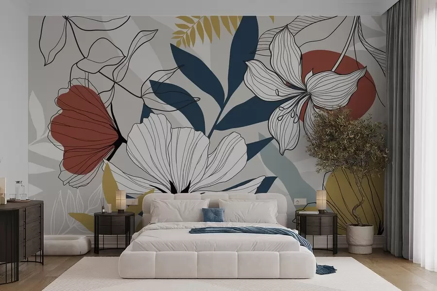 peintures murales Plantes et fleurs abstraites w04898v1